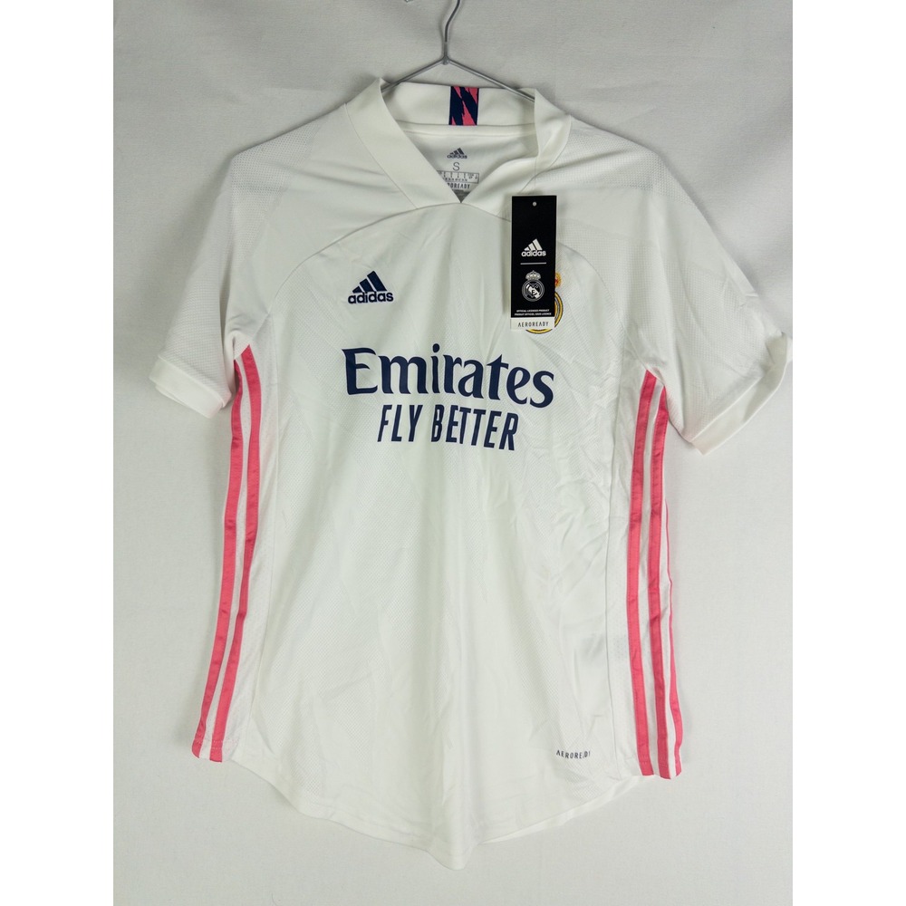 Adidas Real Madrid Home Jersey Womens S White Pink Aeroready Soccer Streetwear